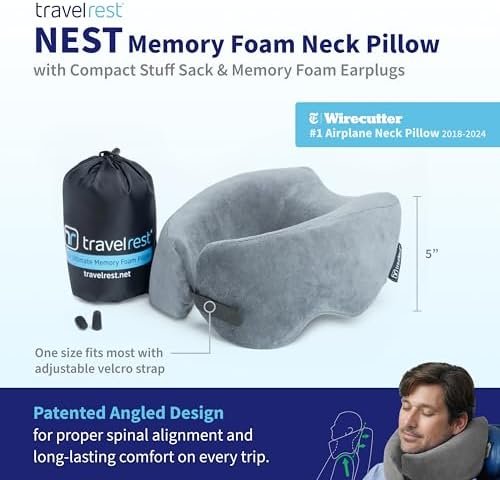 TRAVELREST Nest Memory Foam Travel Pillow & Neck Pillow - Advanced Neck Support ... - Image 3