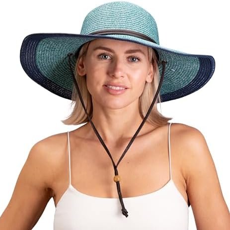 Sloggers Women's Wide Brim Braided Sun Hat with Wind Lanyard - UPF 50+ Maximum S... - Image 2