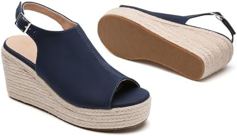 Tilocow Espadrilles Wedges for Women Open Toe Ankle Strap Platform Dressy Casual... - Image 4