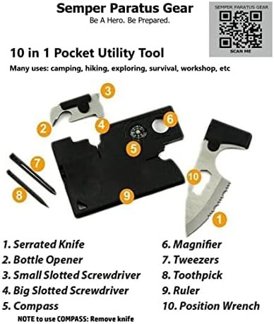 Semper Paratus Gear Gifts for men MultiTools - 10 in 1 Credit Card Pocket Multi ... - Image 4