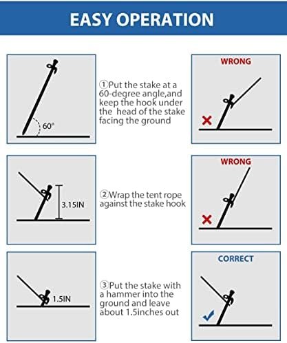 Sahara Sailor Tent Stakes, 8PCS Metal Camping Stakes Heavy Duty Tent Stakes with... - Image 6