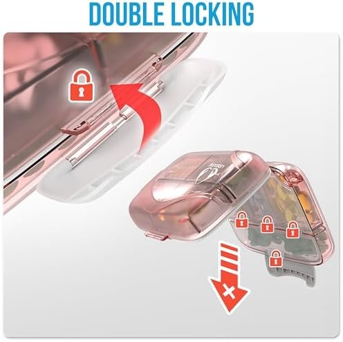 Pill Organizer Airtight Pill Box Large Pill Dispenser Home Travel Supplement Hol... - Image 5