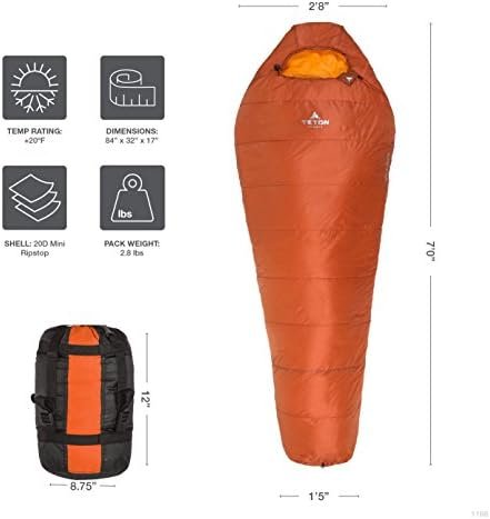 TETON Sports ALTOS, 20 Degree and 0 Degree Sleeping Bag for Adults, Lightweight ... - Image 4