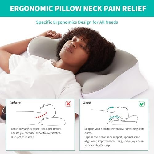 Cervical Neck Pillow, Pillows for Neck and Shoulder Pain, Contour Pillow, Neck P... - Image 3