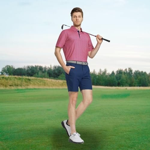 M MAELREG Mens Golf Shirt Short Sleeve Dry Fit Print Moisture Wicking Performanc... - Image 3