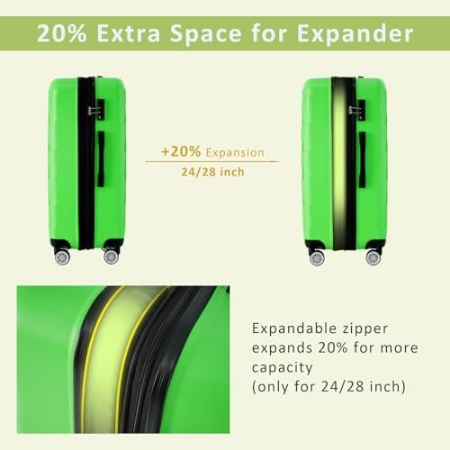 Majnesvon 3 Piece Expandable Luggage with TSA Lock PC, Lightweight Suitcase with... - Image 6