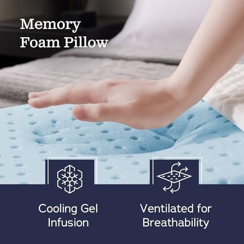WEEKENDER Gel Memory Foam Pillow - Standard Size - 1-Pack - Medium Plush Feel - ... - Image 3