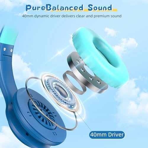 2023 Bluetcooth Kids Headphones Fit for Aged 3-21, Colorful LED Lights Comfort W... - Image 5