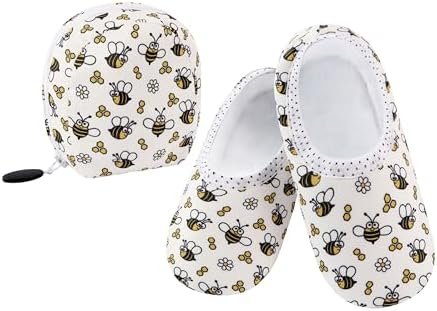 Snoozies Skinnies Slipper Socks & Travel Pouch – Non Slip Socks, Foldable Slippe... - Image 2