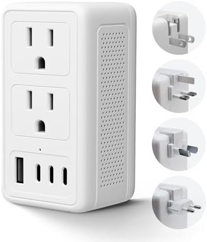 220V to 110V Voltage Converter US to Europe, Power Converter Adapter Combo Inter... - Image 2