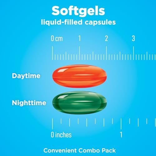 Amazon Basic Care Cold and Flu Relief, Daytime and Nighttime Combo Pack Softgels... - Image 8