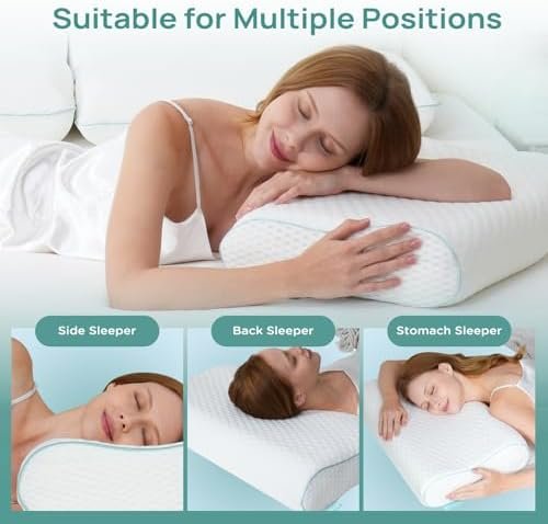 Cervical Neck Pillow, Side Sleeper Pillow for Neck Pain Relief, Adjustable Conto... - Image 8