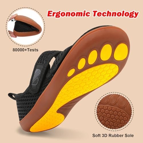Besroad Womens Walking Shoes Wide Diabetic Shoes Adjustable Barefoot Shoes Casua... - Image 6