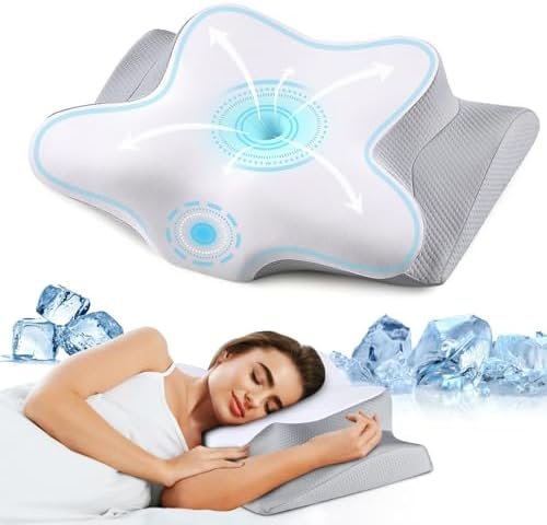 Cervical Pillow for Neck Pain Relief, Cooling Contour Memory Foam Pillows for Ne... - Image 2