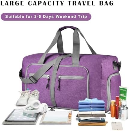 Dimayar Travel Duffle Bag,40L/65L/85L/115L Foldable Duffel Bag with Shoes Compar... - Image 6