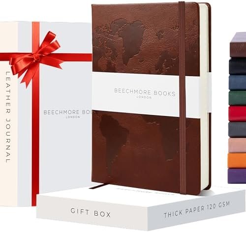 Beechmore Books Travel Planner, Brown | Vegan Leather Hardcover with Thick 120gs... - Image 2