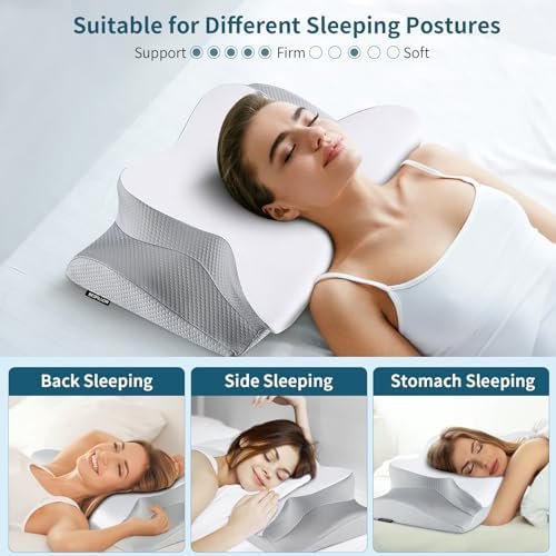 Cervical Pillow for Neck Pain Relief, Cooling Contour Memory Foam Pillows for Ne... - Image 7