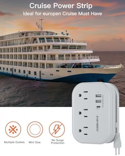 European Travel Plug Adapter USB C, Popowell International European Plug Adapter... - Image 6