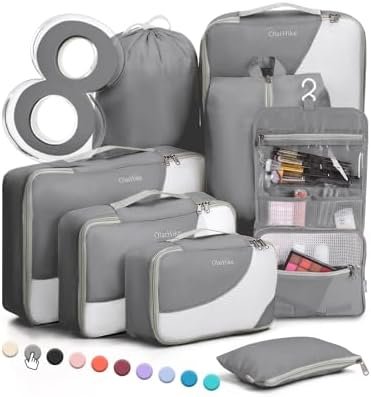 OlarHike 8 Set Packing Cubes for Travel, Luggage Organizer Bags for Travel Acces... - Image 2