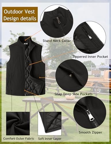 COOFANDY Men's Casual Outerwear Vest Lightweight Full-Zip Sleeveless Jacket Outd... - Image 6