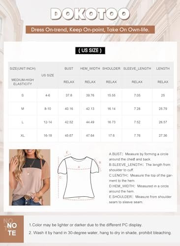 Dokotoo Womens Color Block Fashion Short Sleeve Crewneck Knitted Spring Summer C... - Image 7
