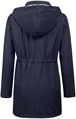 LOMON Raincoat Women Waterproof Long Hooded Trench Coats Lined Windbreaker Trave... - Image 4