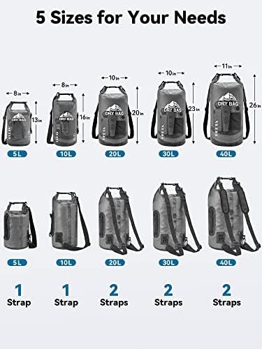 HEETA Dry Bag Waterproof for Women Men, 5L/10L/20L/30L/40L Roll Top Lightweight ... - Image 3
