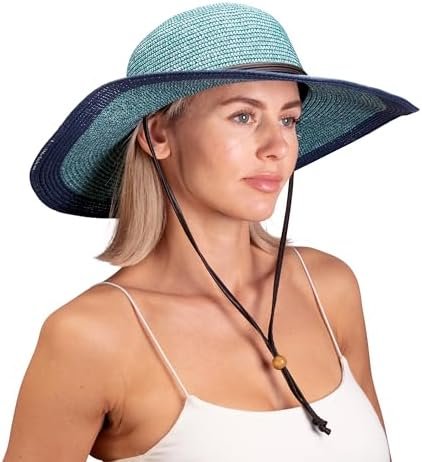 Sloggers Women's Wide Brim Braided Sun Hat with Wind Lanyard - UPF 50+ Maximum S... - Image 3
