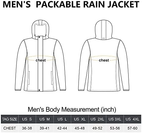 33,000ft Packable Rain Jacket Men's Lightweight Waterproof Rain Shell Jacket Rai... - Image 7