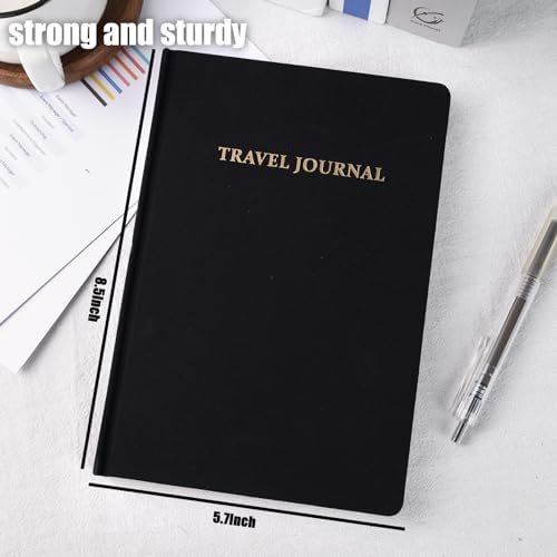 Koogel Travel Journal Notebook, Black Guided Notebook for Travelers Plan 5.7" x ... - Image 5