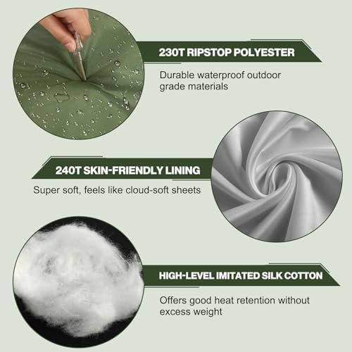 Ultralight Warm Weather Sleeping Bag for Kids Girls Boys Adults, Lightweight Por... - Image 4