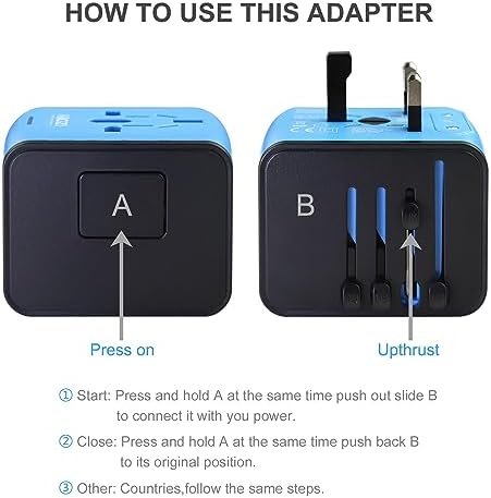 Travel Adapter, HAOZI Universal Travel Adapter - 3 USB + 1 Type C in One Travel ... - Image 3
