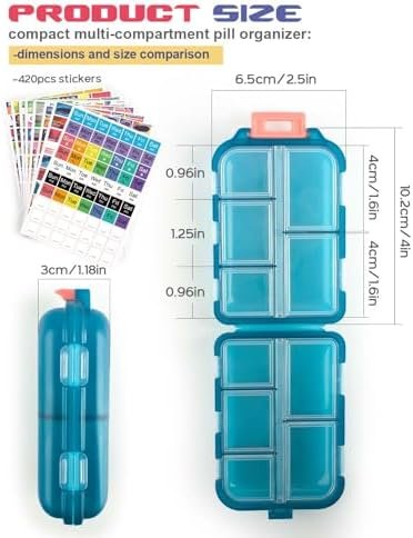 3 Pcs DIY Travel Pill Organizer with Labels Pocket Pharmacy, 3 Pill Box & 420 Me... - Image 3