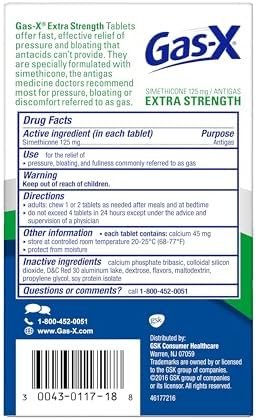 Gas-X Extra Strength Chewable Gas Relief Tablets with Simethicone 125 mg, Cherry... - Image 9
