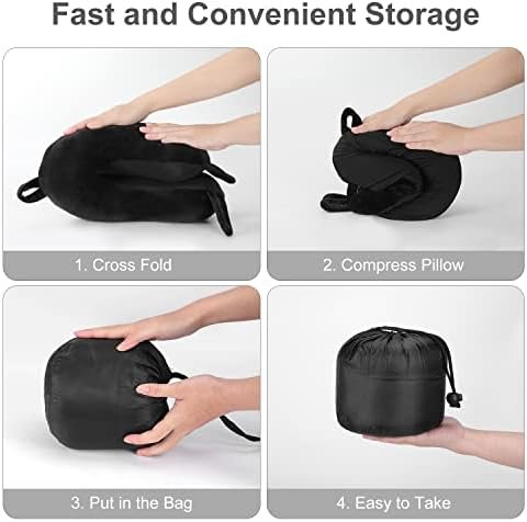 Travel Neck Pillow, Best Memory Foam Airplane Pillow for Head Support Soft Adjus... - Image 8