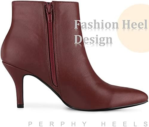 Perphy Pointed Toe Booties Stiletto Heels Ankle Boots for Women - Image 6