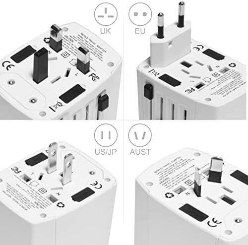 Worldwide Universal Travel Power Adapter, 2000W International Adaptor with 4 USB... - Image 6