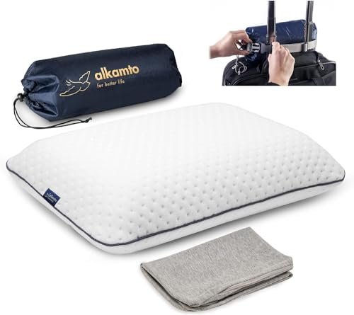 Travel & Camping Comfortable Memory Foam Pillow with Extra Cotton Cover – Easy t... - Image 2