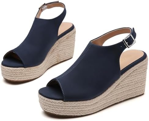 Tilocow Espadrilles Wedges for Women Open Toe Ankle Strap Platform Dressy Casual... - Image 7