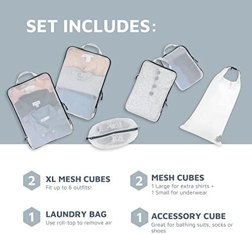 Large Packing Cube Set with See Through Mesh- Compression Packing Cubes Travel O... - Image 3
