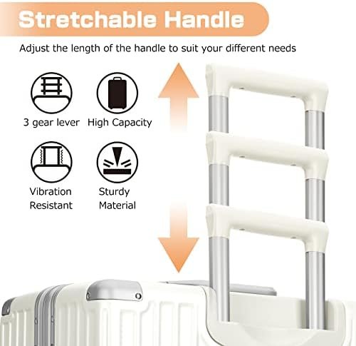 AnyZip Luggage Sets 2 Piece Aluminum Frame Carry On and Checked Suitcase PC ABS ... - Image 8