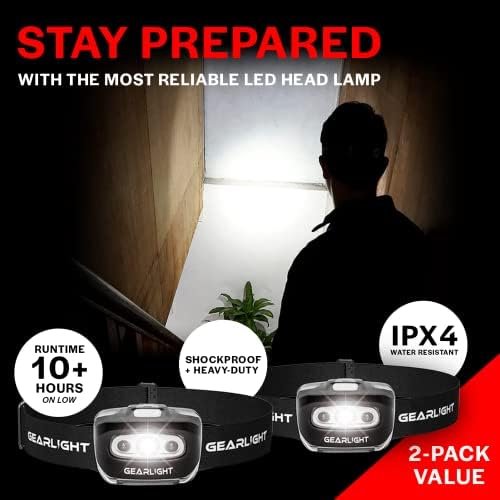 GearLight 2Pack LED Headlamp - Outdoor Camping Head Lamps with Adjustable Headba... - Image 3