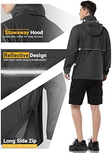 Outdoor Ventures Men's Rain Jacket Waterproof Lightweight Packable Rain Pullover... - Image 5
