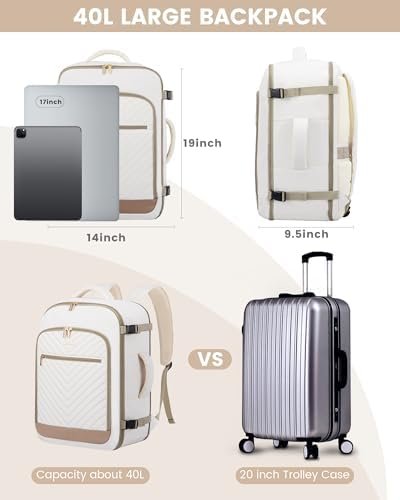 LOVEVOOK Travel Backpack For Women,40L Carry On Backpack Flight Approved,TSA Per... - Image 5