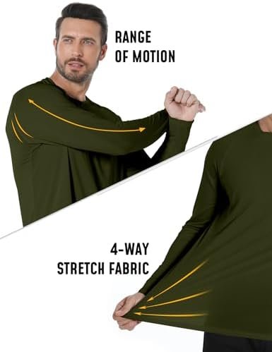 4 Pack Men's Shirts Long Sleeve Workout T Shirts UPF 50+ Sun Protection Rash Gua... - Image 4