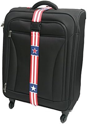 ORB Travel Premium Designer Luggage Strap -LS301-W-Stars Stripes-White/Red/Blue - Image 3