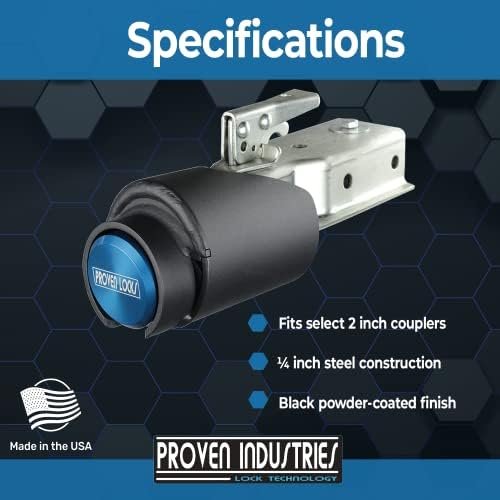 Proven Industries Model 2178 Trailer Lock, Fits 2-Inch Trailer Couplers, Secures... - Image 5