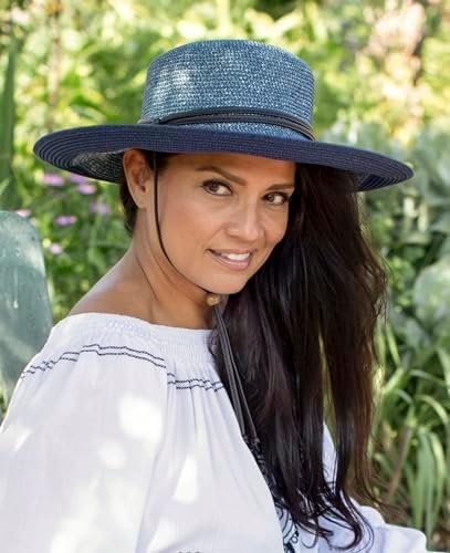Sloggers Women's Wide Brim Braided Sun Hat with Wind Lanyard - UPF 50+ Maximum S... - Image 7