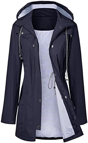 LOMON Raincoat Women Waterproof Long Hooded Trench Coats Lined Windbreaker Trave... - Image 2