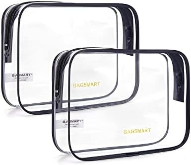 BAGSMART Clear Toiletry Bag, 2 Pack TSA Approved Travel Toiletry Bag Carry on Tr... - Image 2